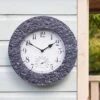 Outside In Stonegate Granite Effect 12'' Clock -Roundupt Store 1133585