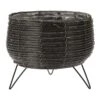 KOOPMAN Anthracite Basket Planter With Legs 23cm
