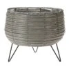 KOOPMAN Light Grey Basket Planter With Legs 23cm 2 KOOPMAN Light Grey Basket Planter With Legs 23cm -Roundupt Store 1228063