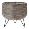 KOOPMAN Taupe Basket Planter With Legs 20cm 2 KOOPMAN Taupe Basket Planter With Legs 20cm -Roundupt Store 1228064
