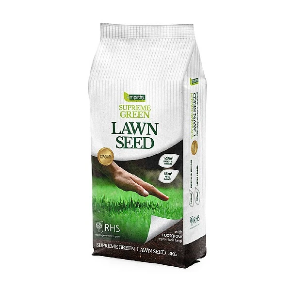 Empathy RHS Supreme Green Lawn Seed With Rootgrow 3Kg 3 Empathy RHS Supreme Green Lawn Seed With Rootgrow 3Kg