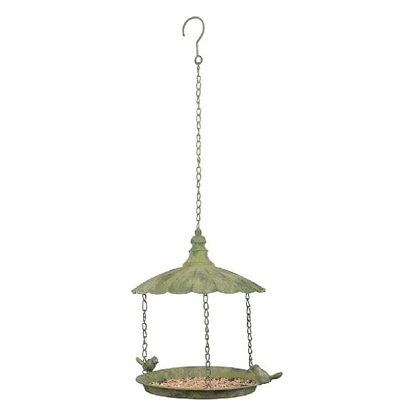 Fallen Fruits Aged Metal Green Hanging Bird Feeder 3 Fallen Fruits Aged Metal Green Hanging Bird Feeder