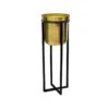 Ivyline Calla Pot Cover Stand Black & Antique Gold (Various Sizes) -Roundupt Store IVCELLABLGO