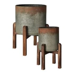 KOOPMAN Steel Antique Finish Planter (Various Sizes)